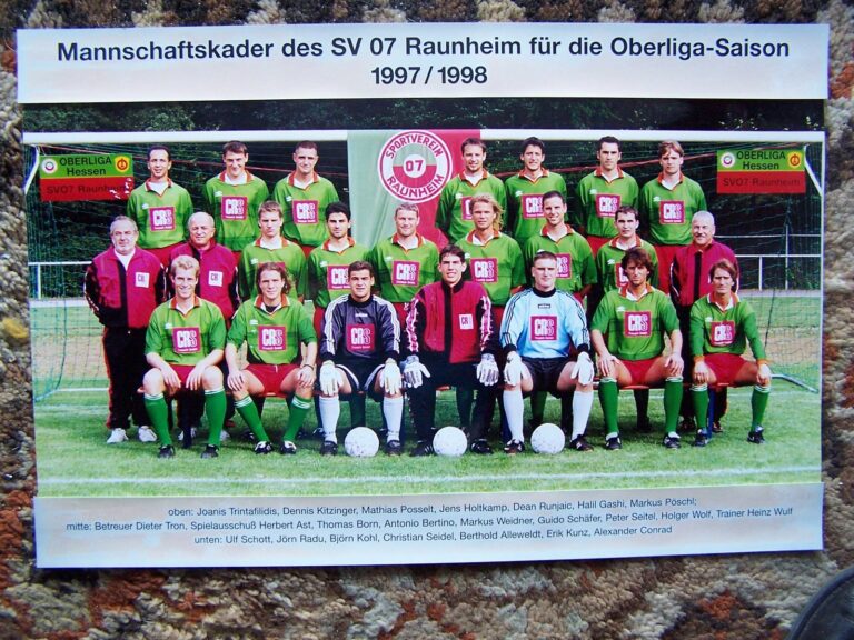 Mannschaftskader des SV 07 Raunheim für die Oberliga-Saison 1997/98