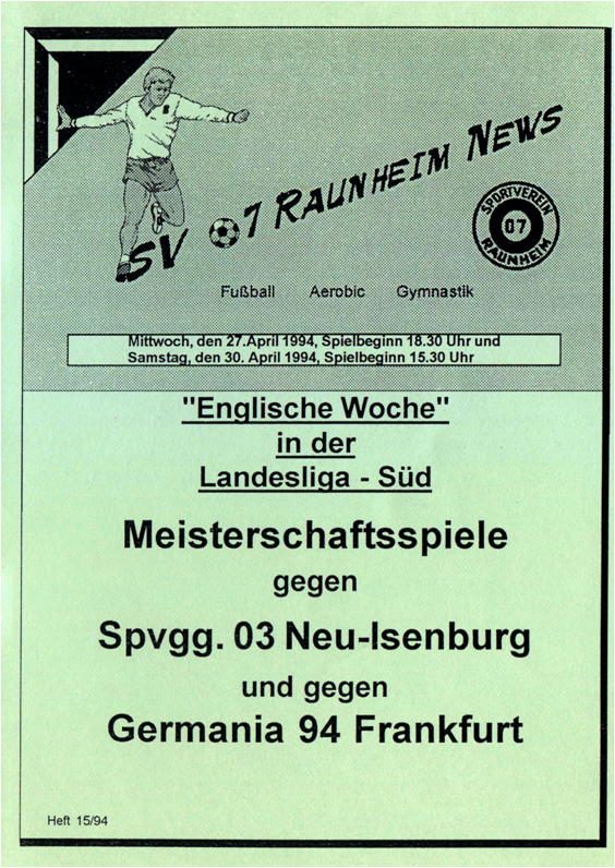 Titelseite Ausgabe 15 (1993/94)