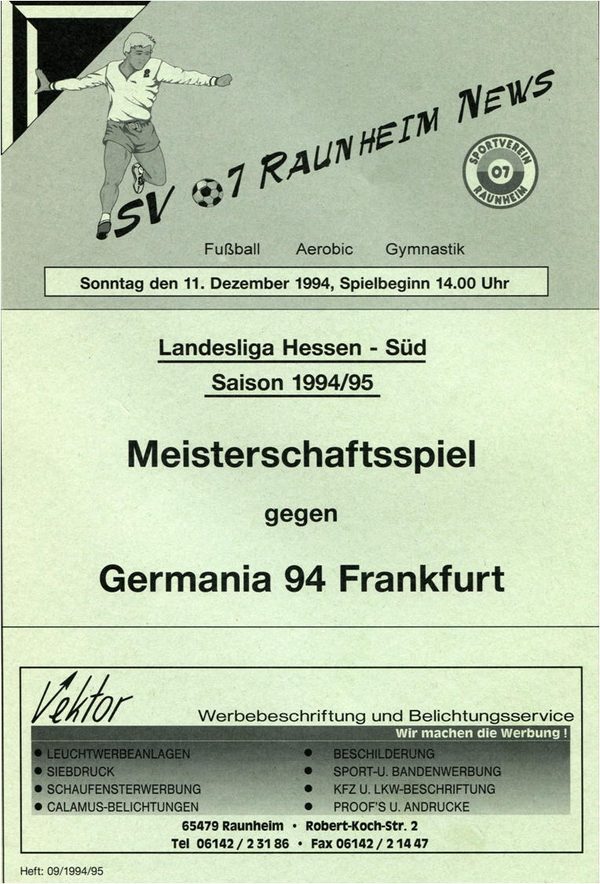 Titelseite Ausgabe 9 (1994/95)