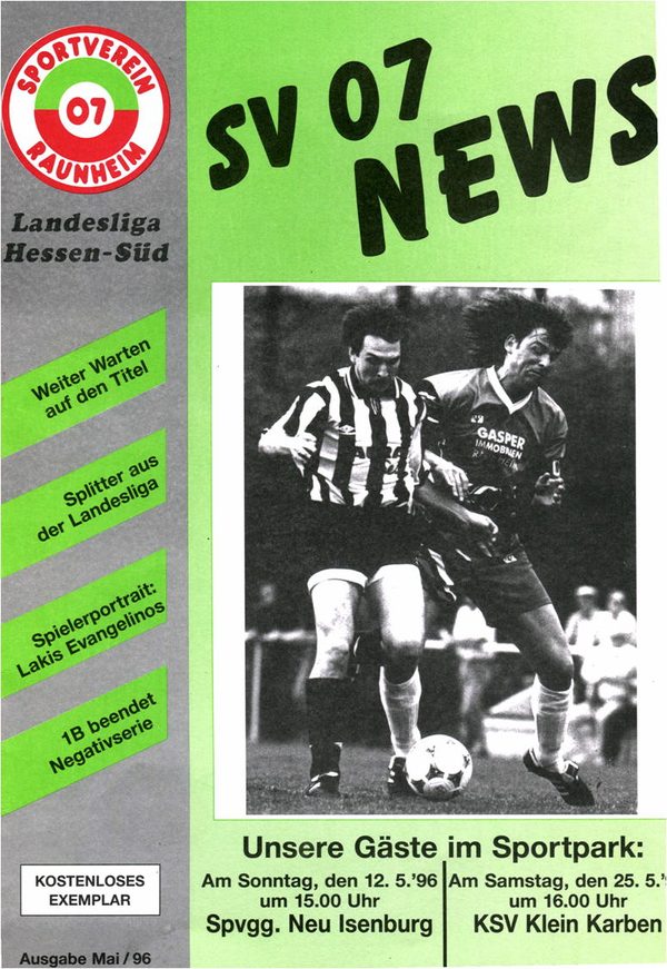 Titelseite Ausgabe 13 (1995/96)