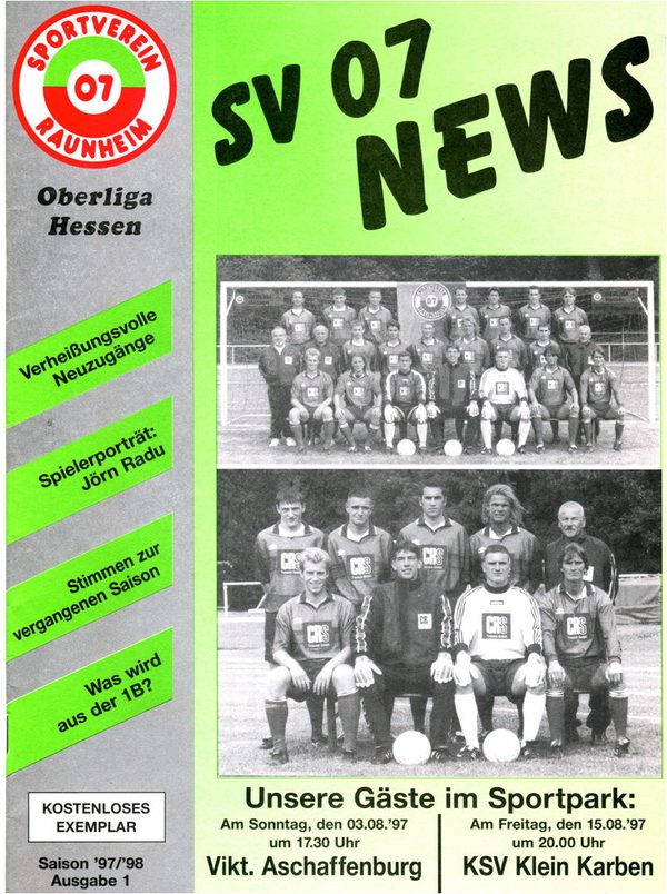 Titelseite Ausgabe 1 (1997/98)