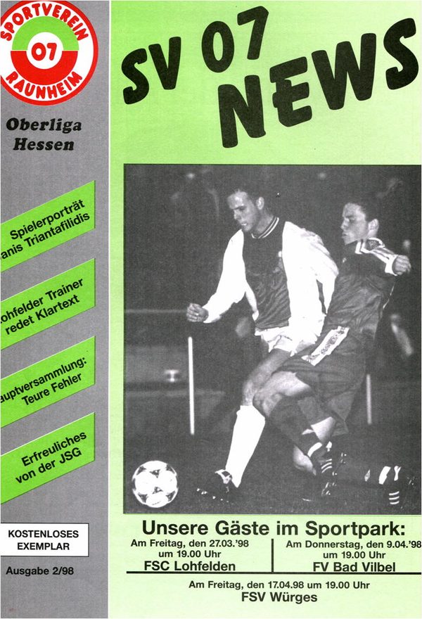 Titelseite Ausgabe 6 (1997/98)