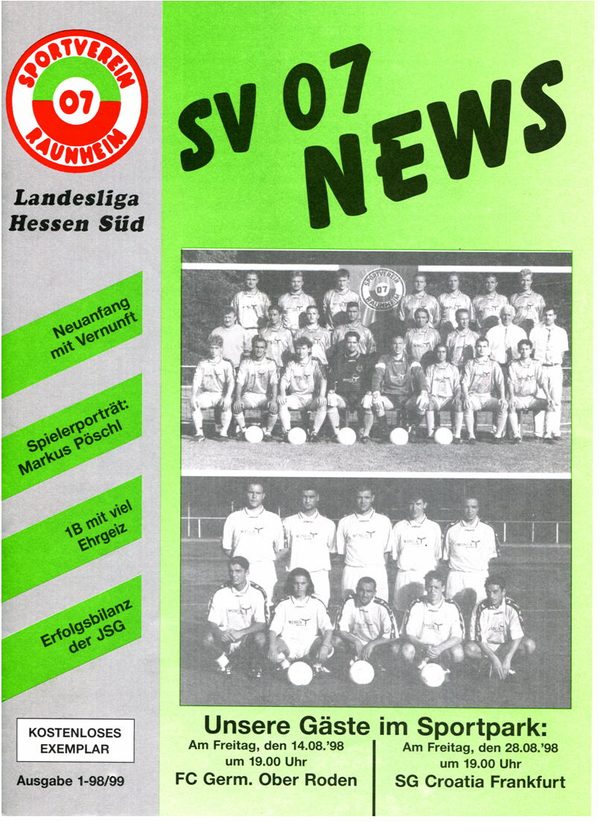 Titelseite Ausgabe 1 (1998/99)