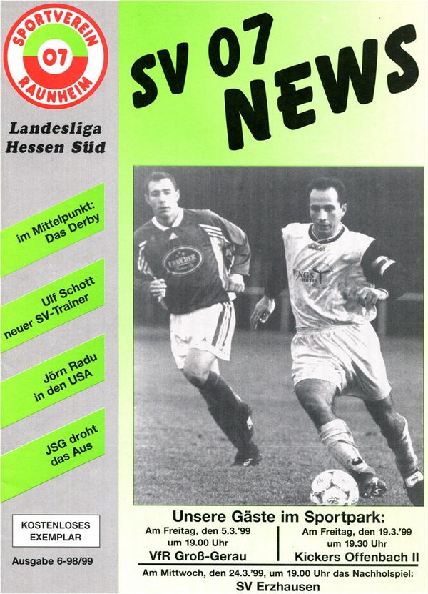 Titelseite Ausgabe 6 (1998/99)