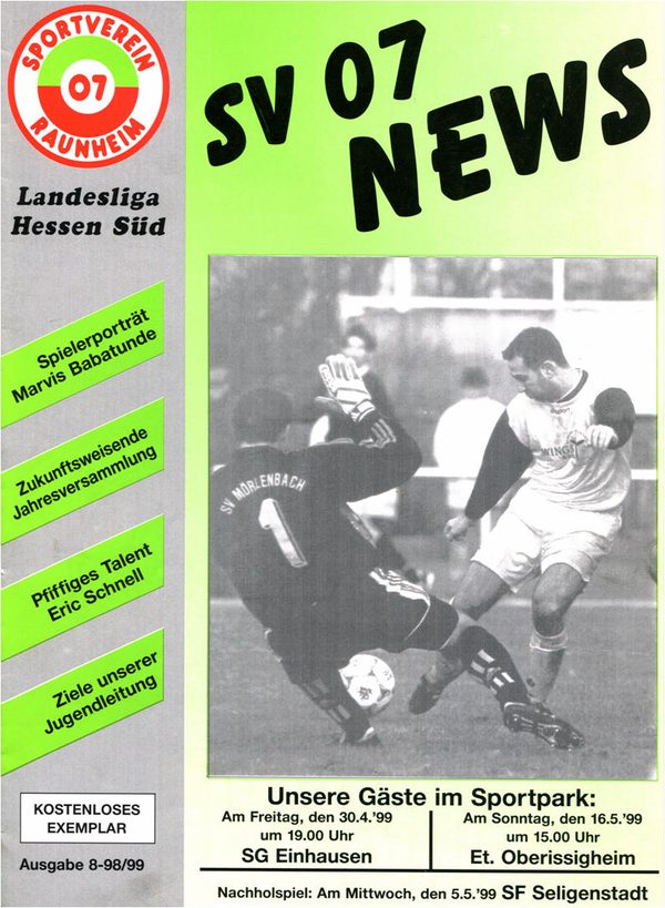 Titelseite Ausgabe 8 (1998/99)