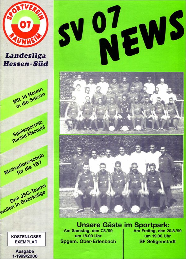 Titelseite Ausgabe 1 (1999/00)