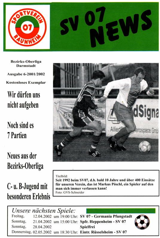 Titelseite Ausgabe 6 (2001/02)