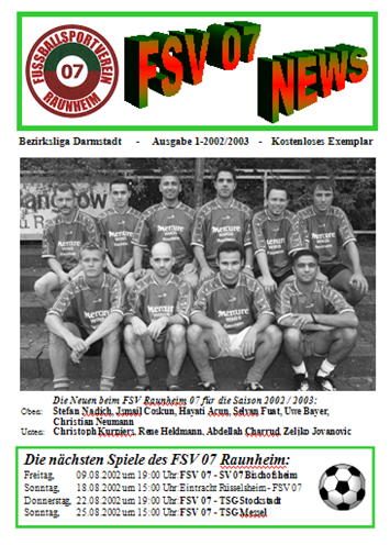Titelseite Ausgabe 1 (2002/03)