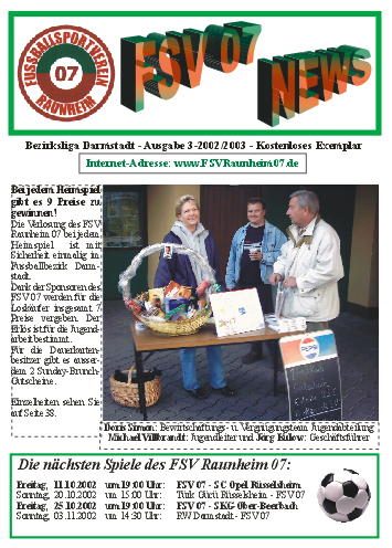 Titelseite Ausgabe 3 (2002/03)