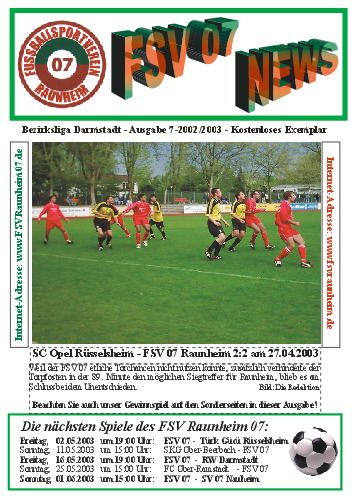 Titelseite Ausgabe 7 (2002/03)