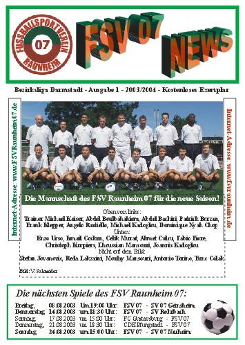 Titelseite Ausgabe 1 (2003/04)