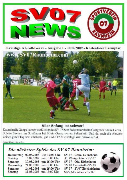 Titelseite Ausgabe 1 (2008/09)