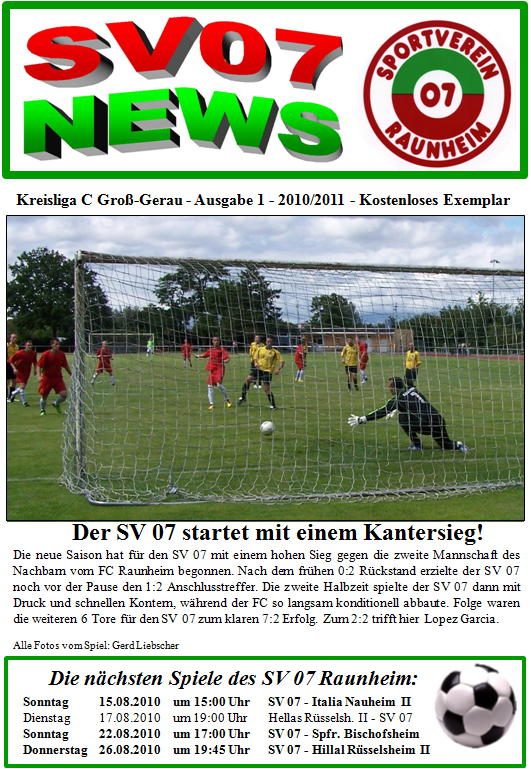 Titelseite Ausgabe 1 (2010/11)