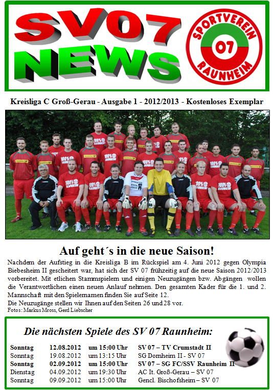 Titelseite Ausgabe 1 (2012/13)