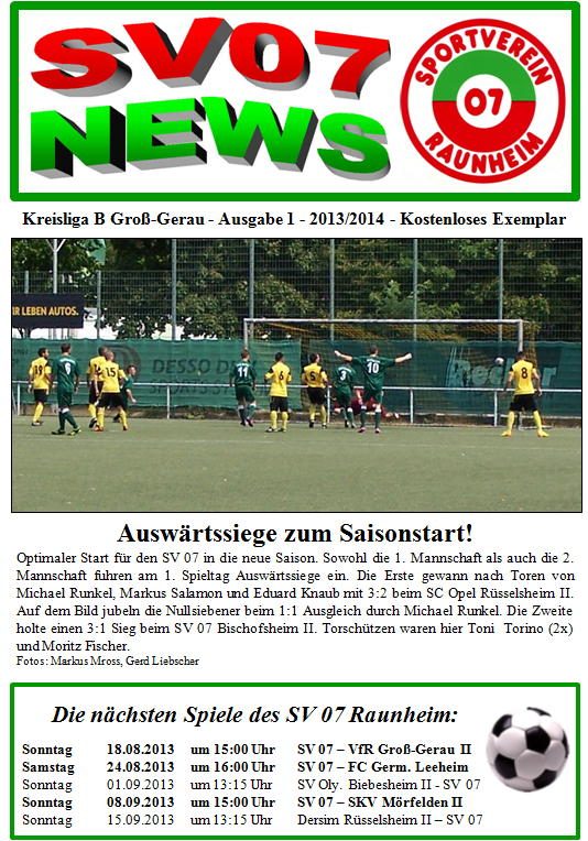 Titelseite Ausgabe 1 (2013/14)