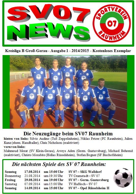 Titelseite Ausgabe 1 (2014/15)