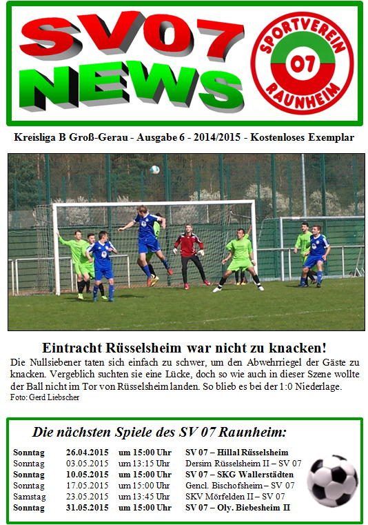 Titelseite Ausgabe 6 (2014/15)