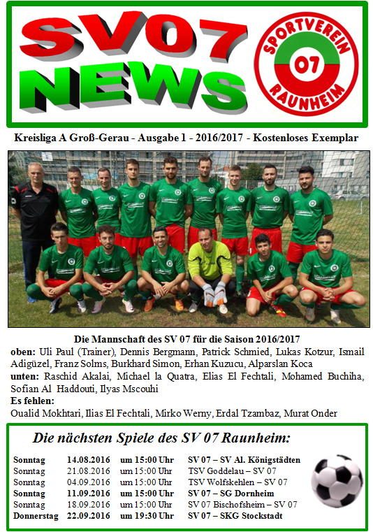 Titelseite Ausgabe 1 (2016/17)